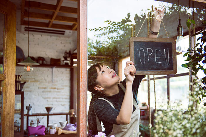 hanging open sign